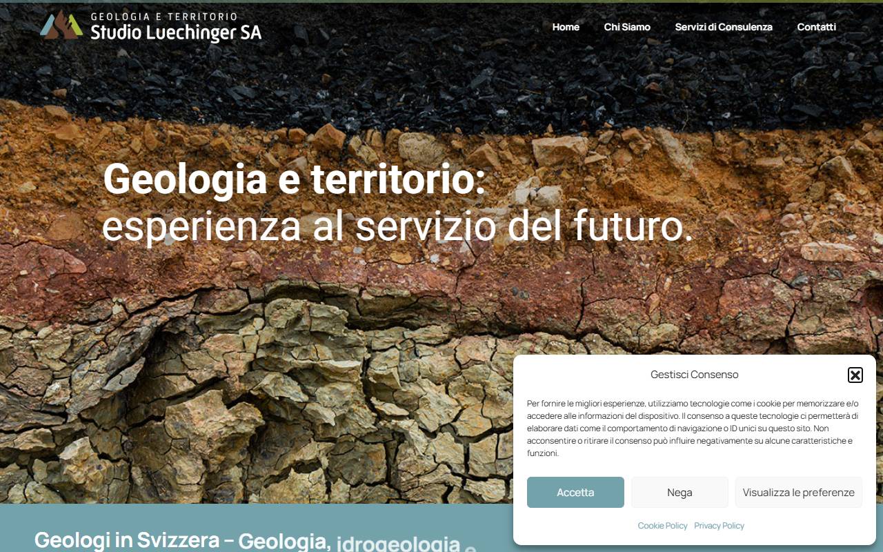 Anteprima del sito: Geologia e Territorio Studio Luechinger SA