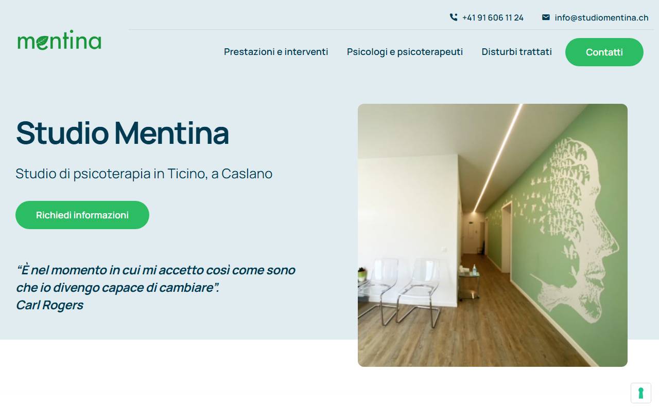 Anteprima del sito: STUDIO MENTINA PSICOLOGIA E PSICOTERAPIA SAGL