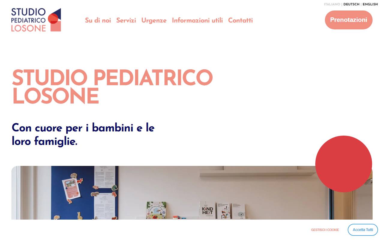 Anteprima del sito: Studio pediatrico Losone Dr.essa med. F. Luterbacher