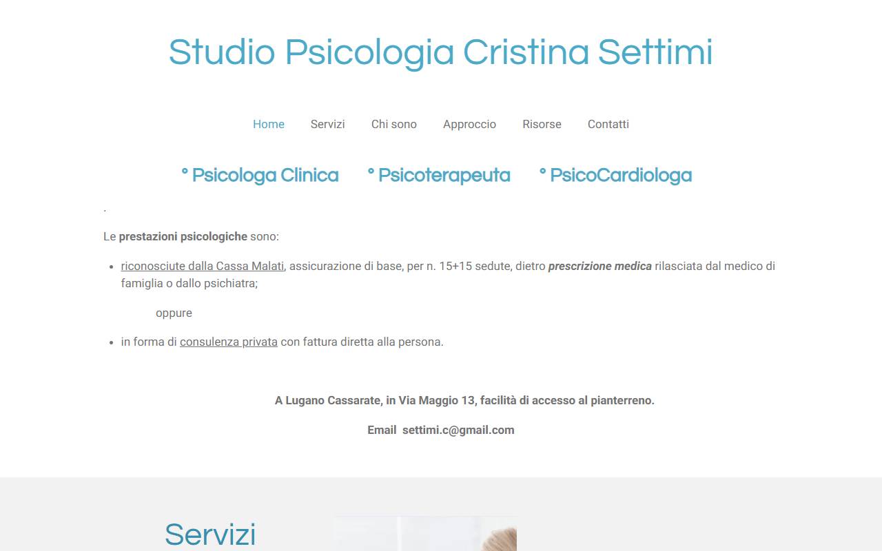 Anteprima del sito: Studio Psicologia Cristina Settimi