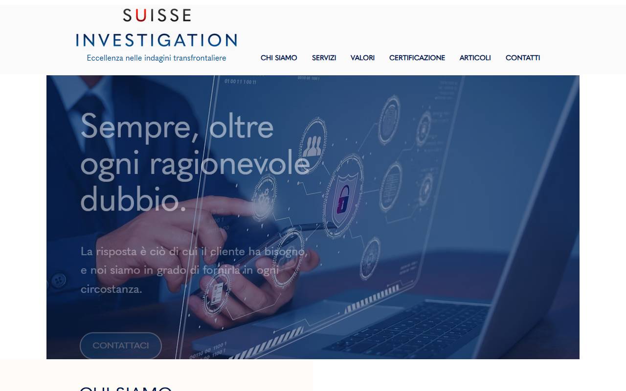 Anteprima del sito: Suisse Investigation di Grasso Simone