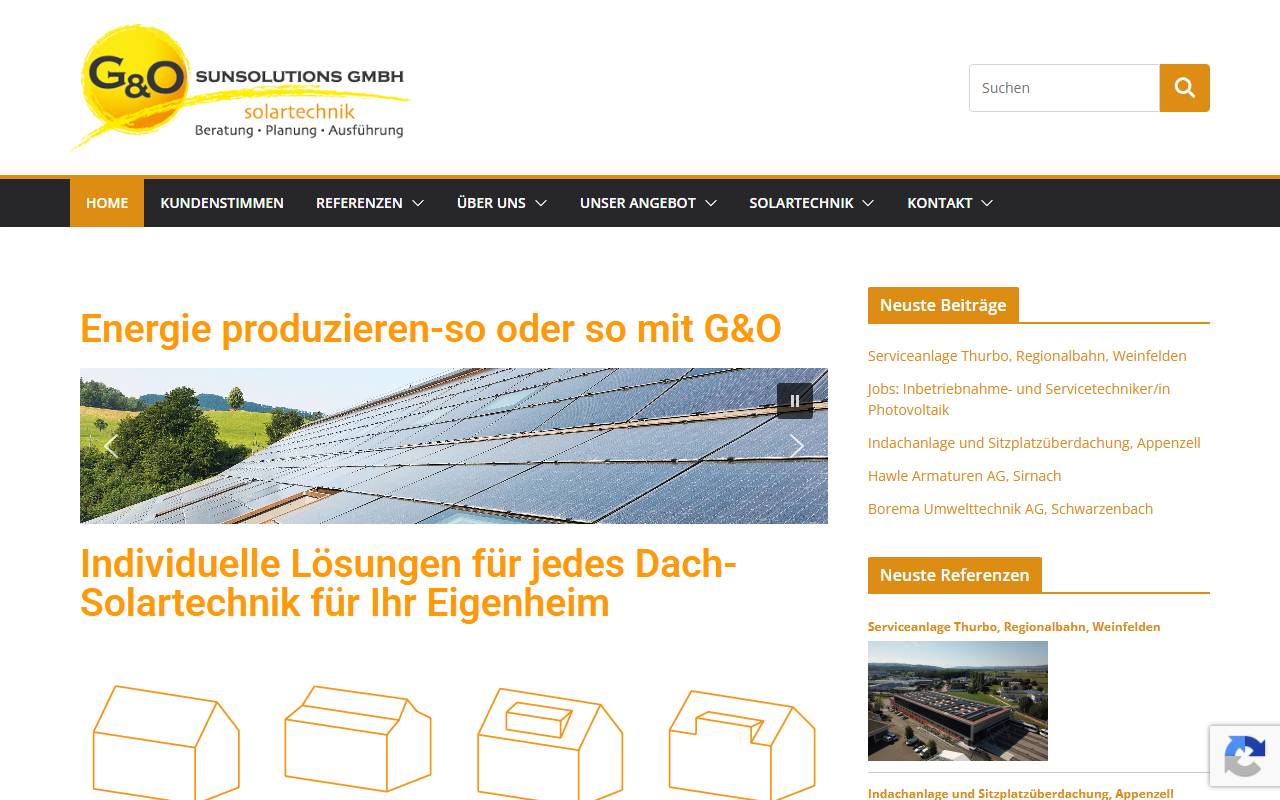 Anteprima del sito: Sun Solutions Sagl