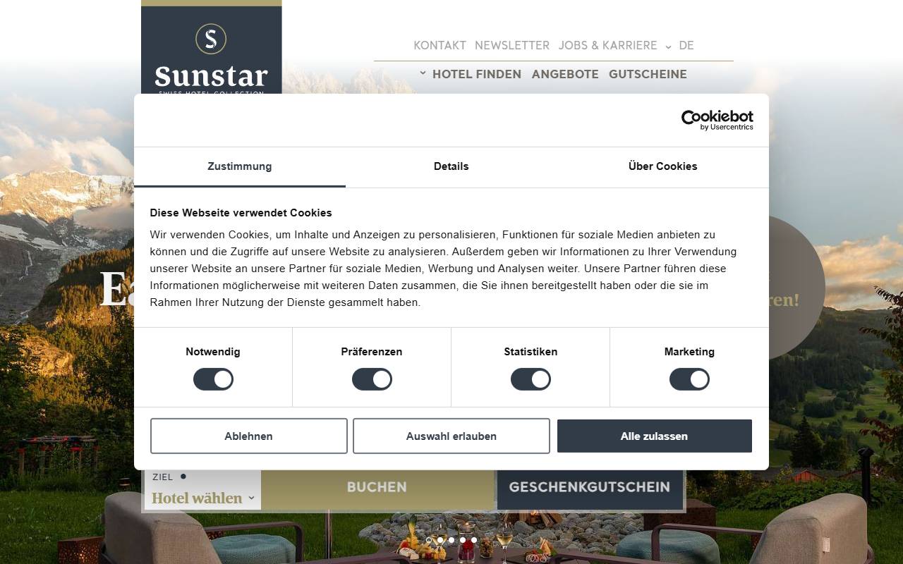 Anteprima del sito: Sunstar Hotels Schweiz AG, Sunstar Hotel Brissago