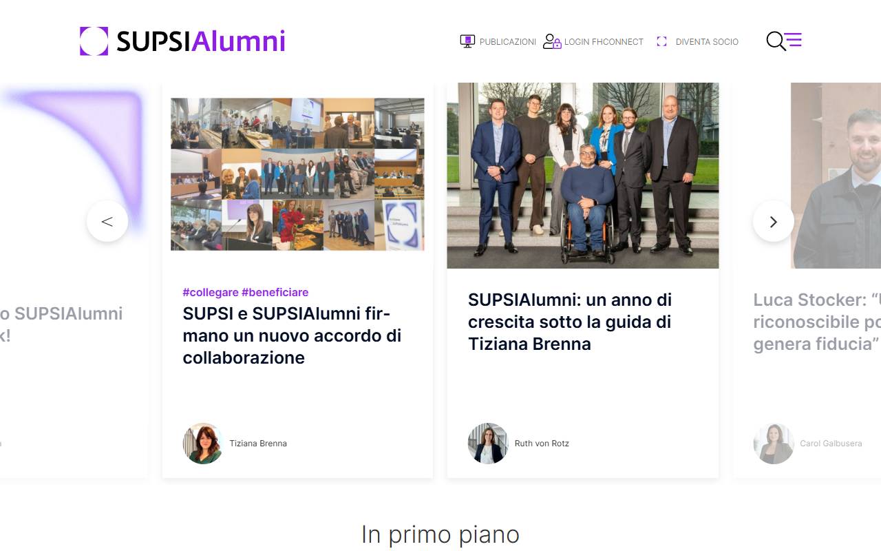 Anteprima del sito: Associazione SUPSI Alumni