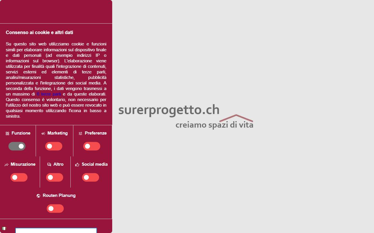 Anteprima del sito: Surerprogetto.ch Sagl