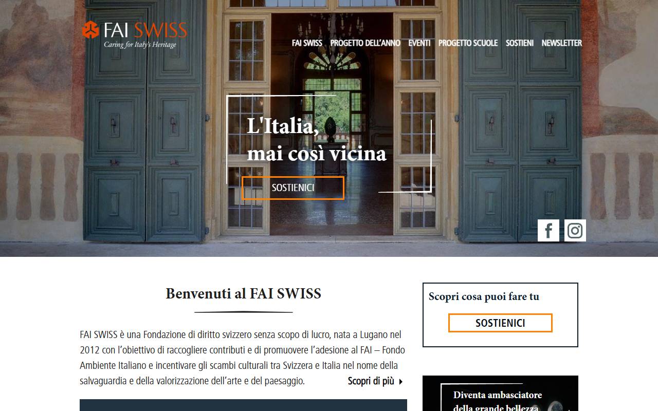 Anteprima del sito: Fondazione FAI Internazionale Svizzera - FAI SWISS