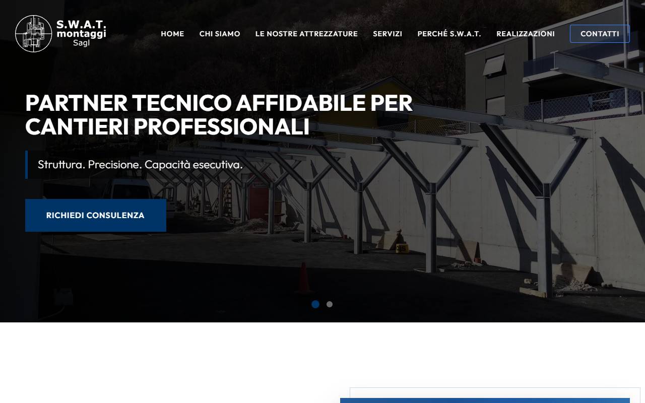 Anteprima del sito: S.W.A.T. montaggi Sagl