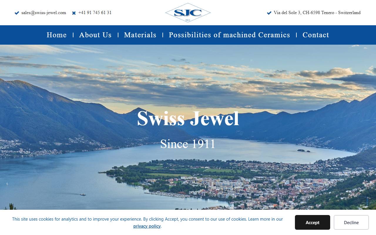 Anteprima del sito: Swiss Jewel Co SA
