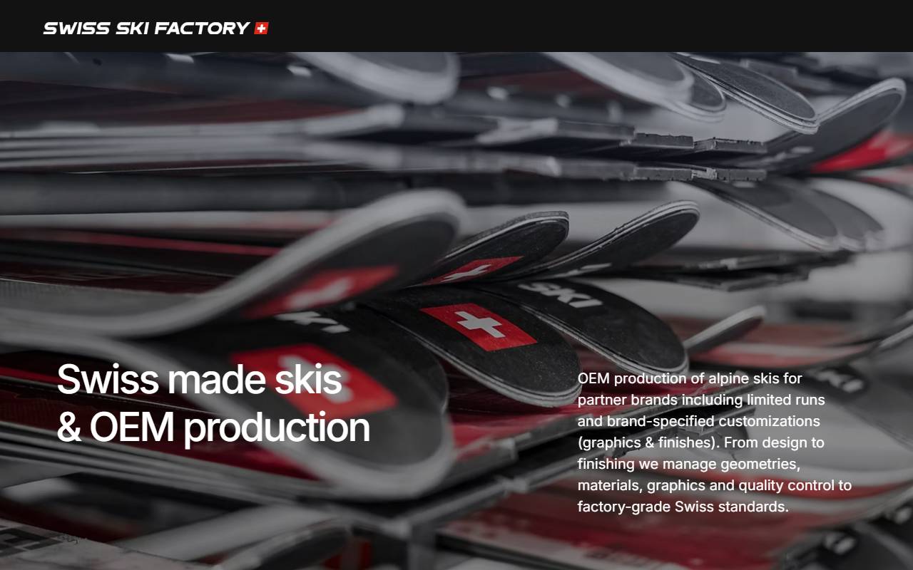 Anteprima del sito: Swiss Ski Factory SA