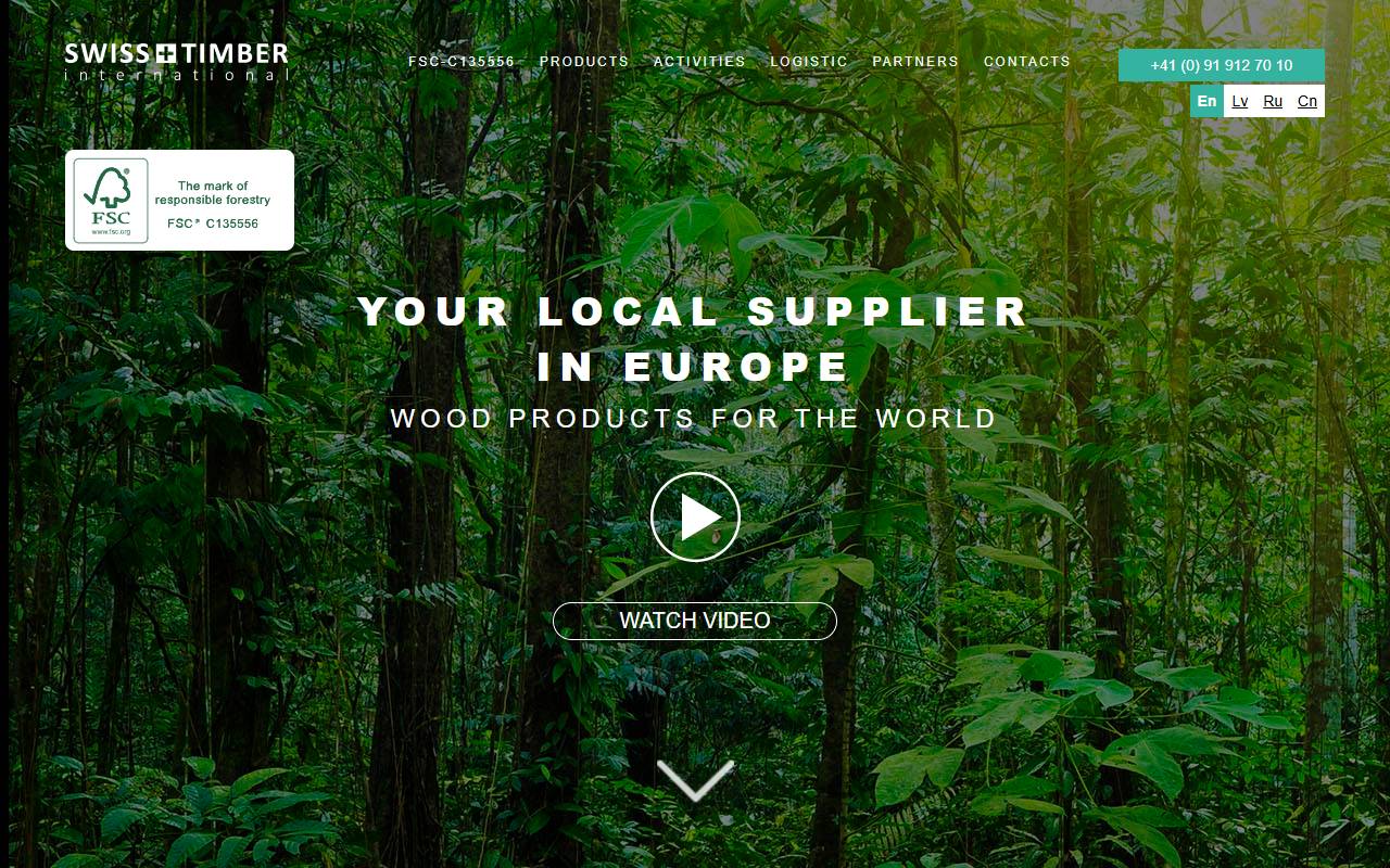 Anteprima del sito: SWISS TIMBER INTERNATIONAL Sagl