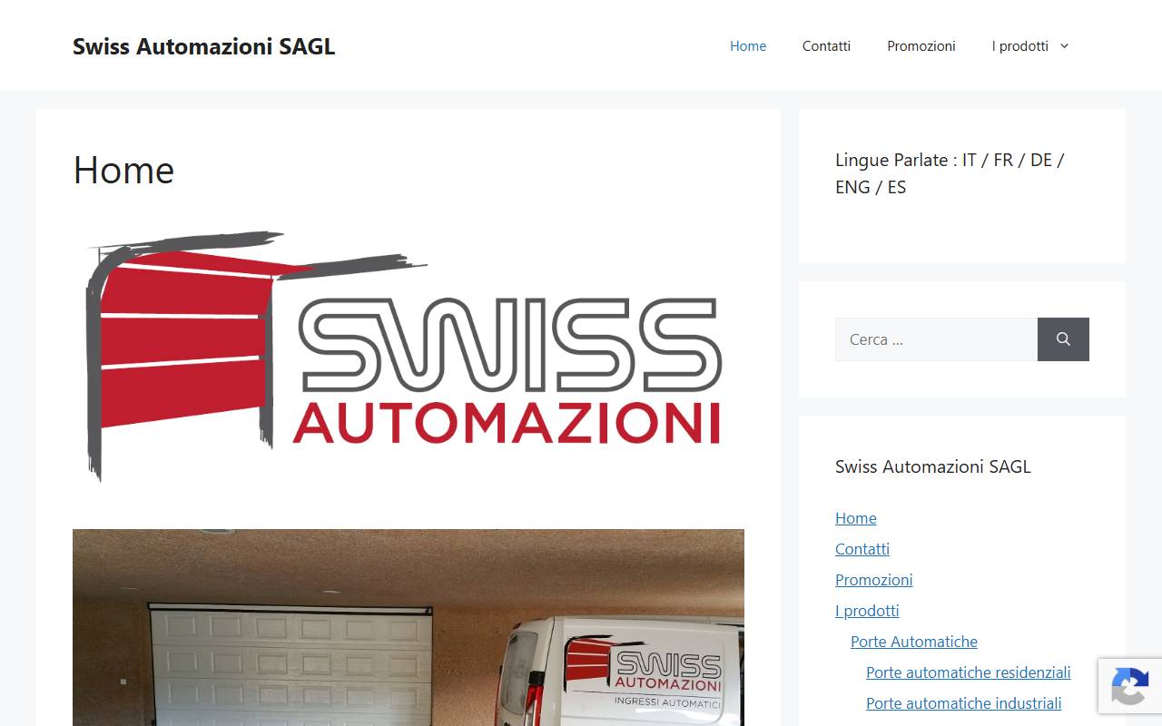 Anteprima del sito: SWISS AUTOMAZIONI SAGL