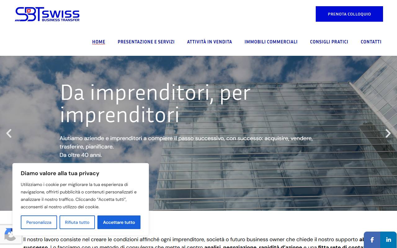 Anteprima del sito: SWISS BUSINESS TRANSFER SA