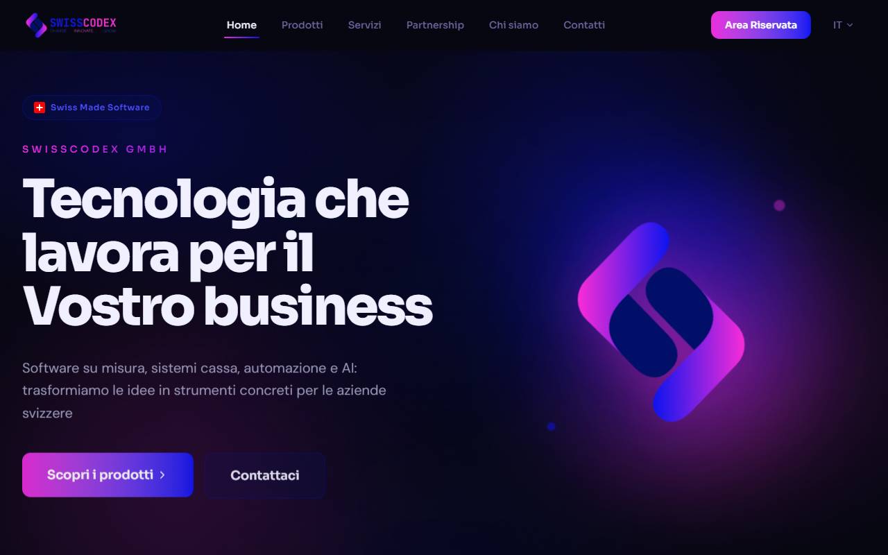 Anteprima del sito: SwissCodex GmbH