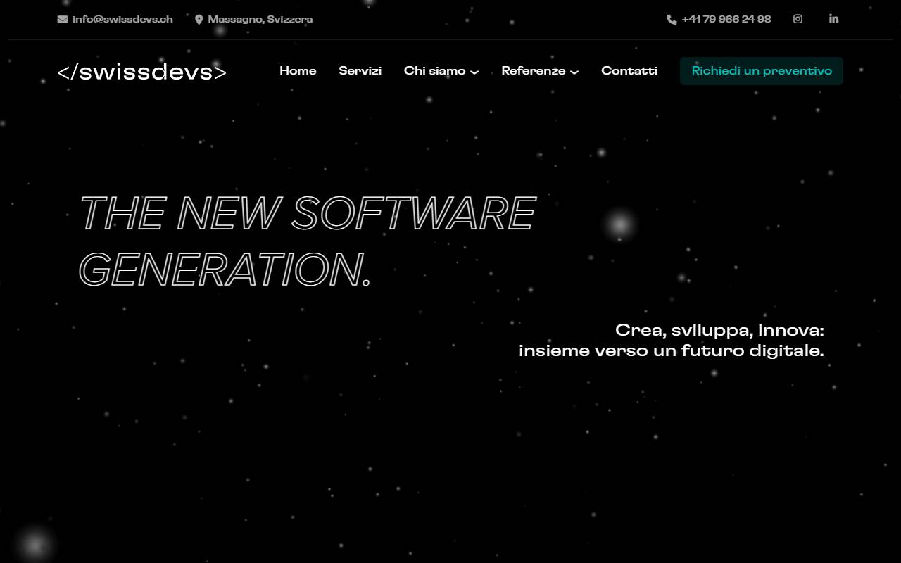 Anteprima del sito: SwissDevs di Samuele Andriani