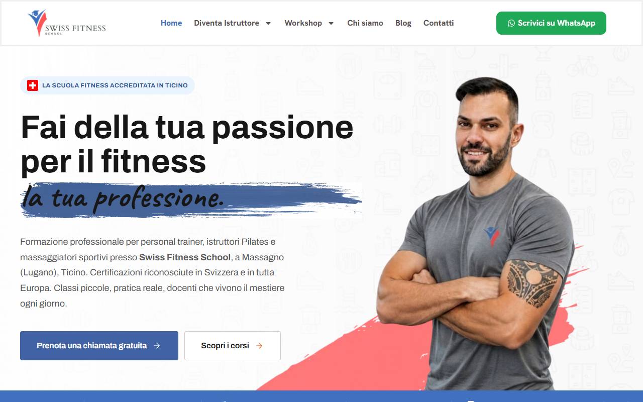 Anteprima del sito: Swiss Fitness School Sagl