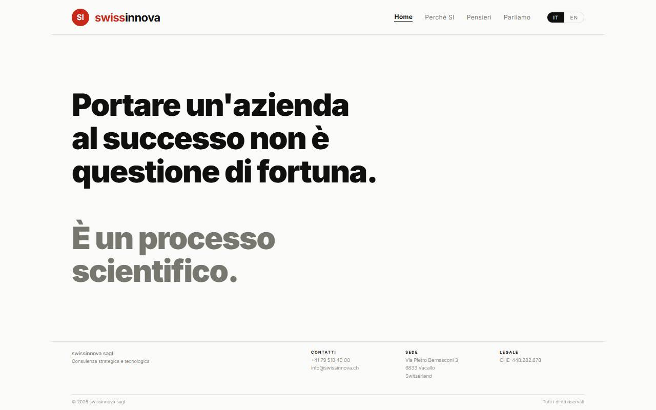 Anteprima del sito: swissinnova sagl