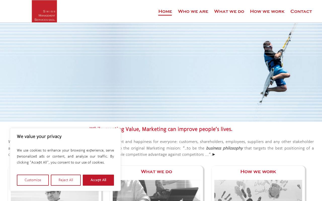 Anteprima del sito: SMS Swiss Management Services Sagl