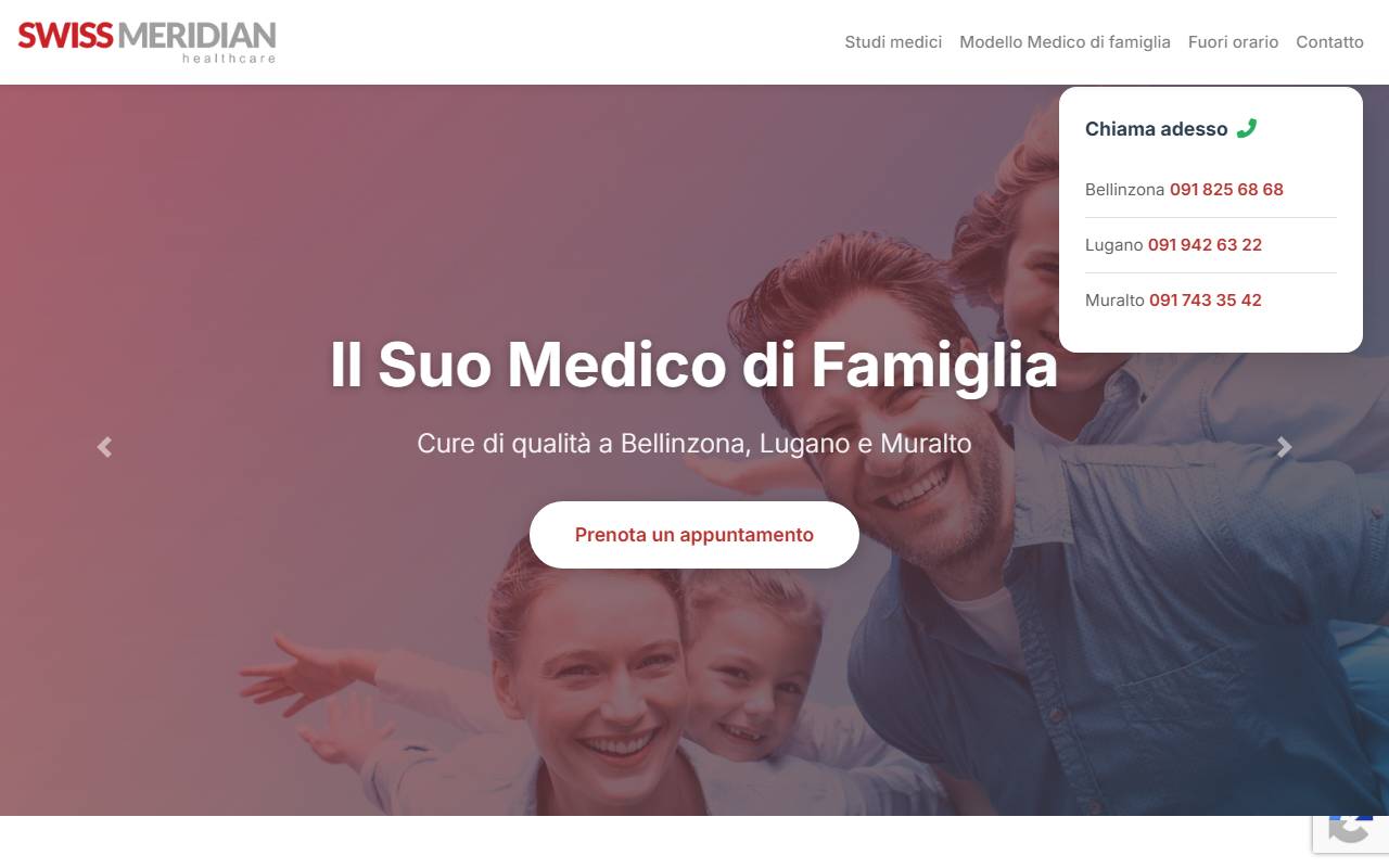 Anteprima del sito: SWISS MERIDIAN GmbH