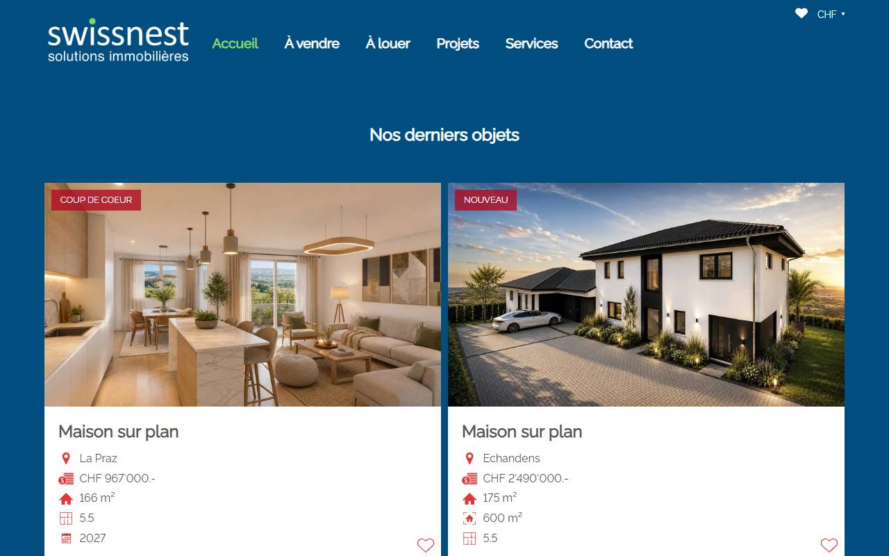 Anteprima del sito: Swissnest SA