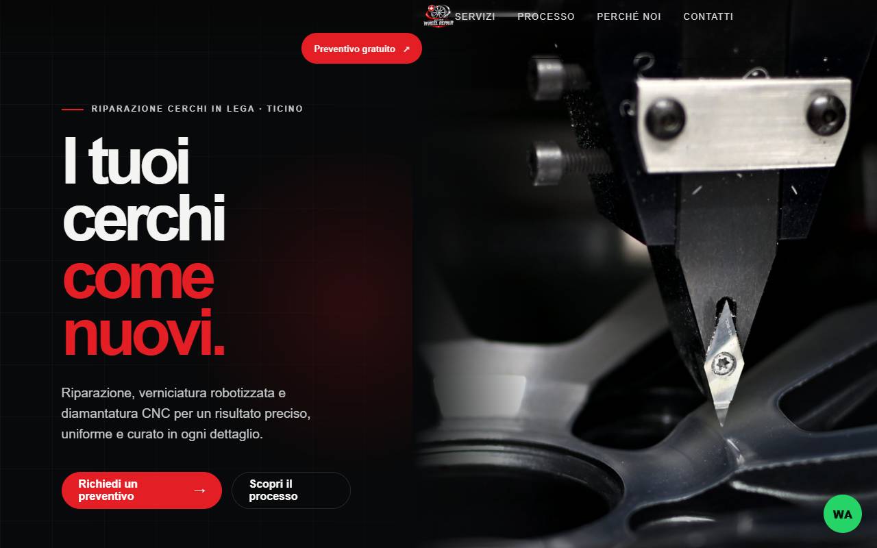Anteprima del sito: Swiss Wheel Repair Sagl