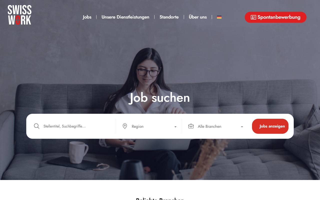 Anteprima del sito: SWAG Swiss Work AG