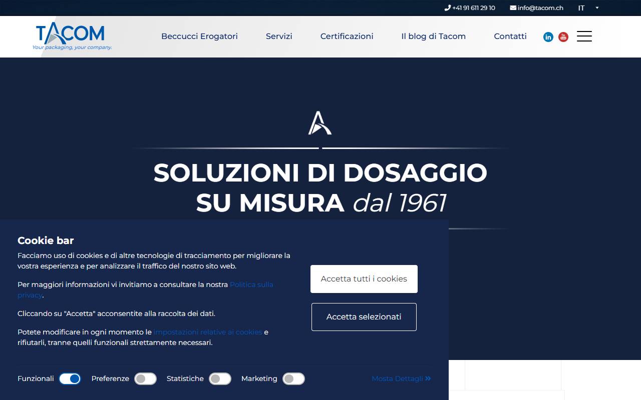 Anteprima del sito: Tacom SA