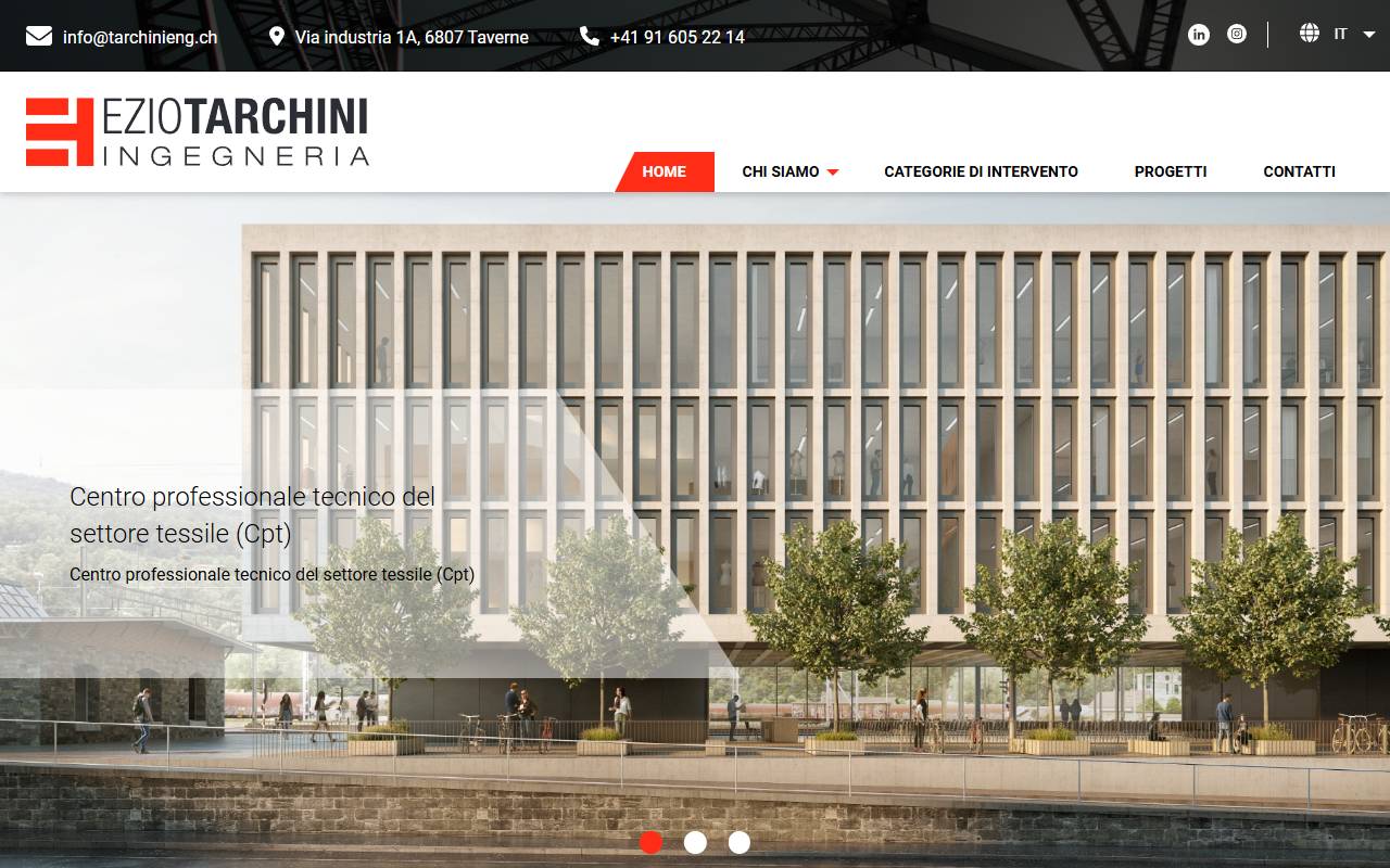 Anteprima del sito: EZIO TARCHINI INGEGNERIA SA