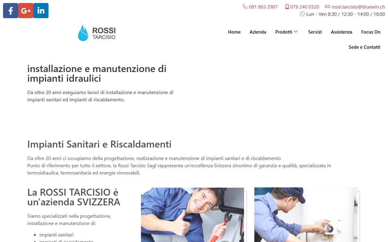 Anteprima del sito: Rossi Tarcisio Sagl