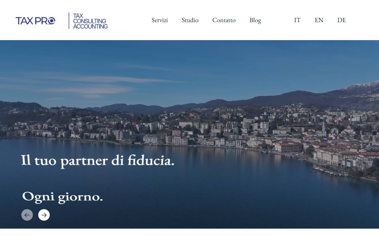 Anteprima del sito: TAX PRO Fiduciaria Sagl