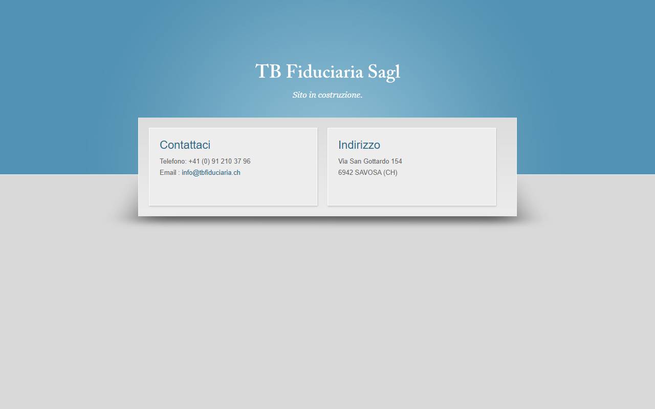 Anteprima del sito: TB FIDUCIARIA SAGL