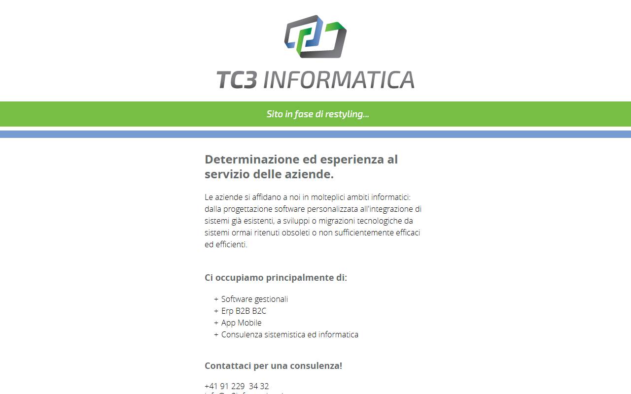 Anteprima del sito: TC3 Informatica Sagl