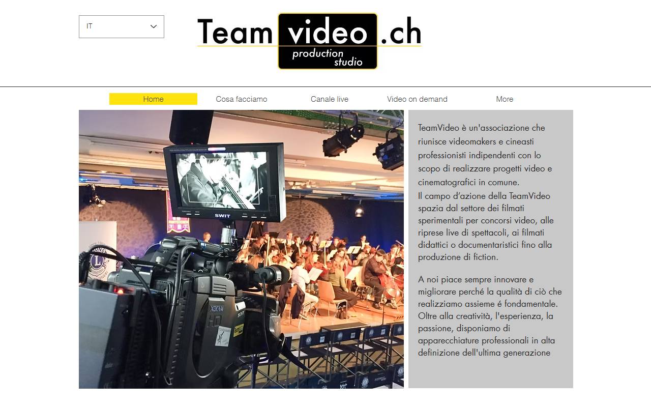 Anteprima del sito: Teamvideo Associazione videomaker e cineasti