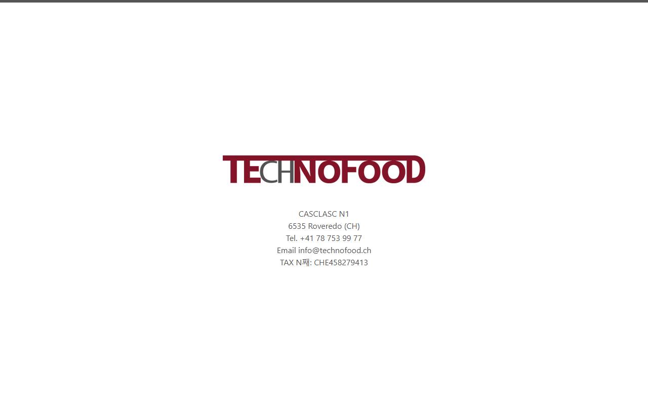 Anteprima del sito: Technofood Sagl Techno food