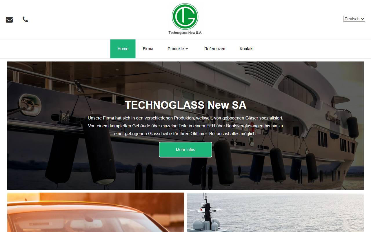 Anteprima del sito: Techno Glass Sagl