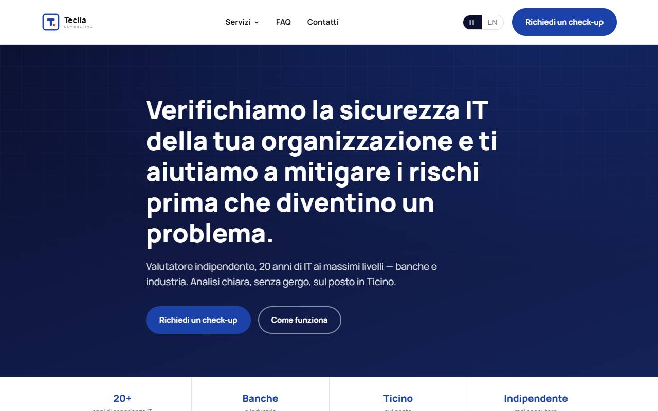 Anteprima del sito: TECLIA CONSULTING Sagl