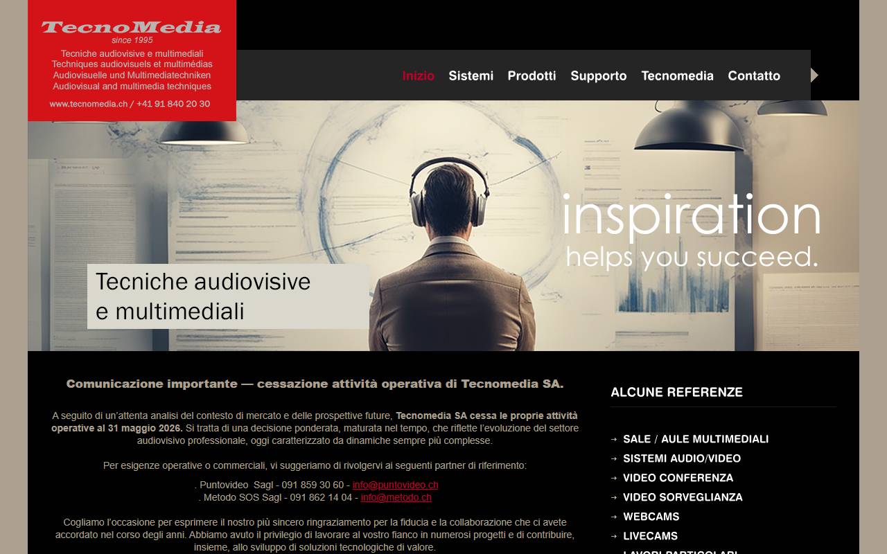 Anteprima del sito: Tecnomedia SA