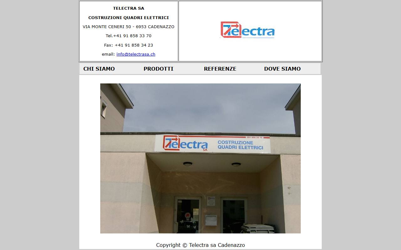 Anteprima del sito: Telectra SA