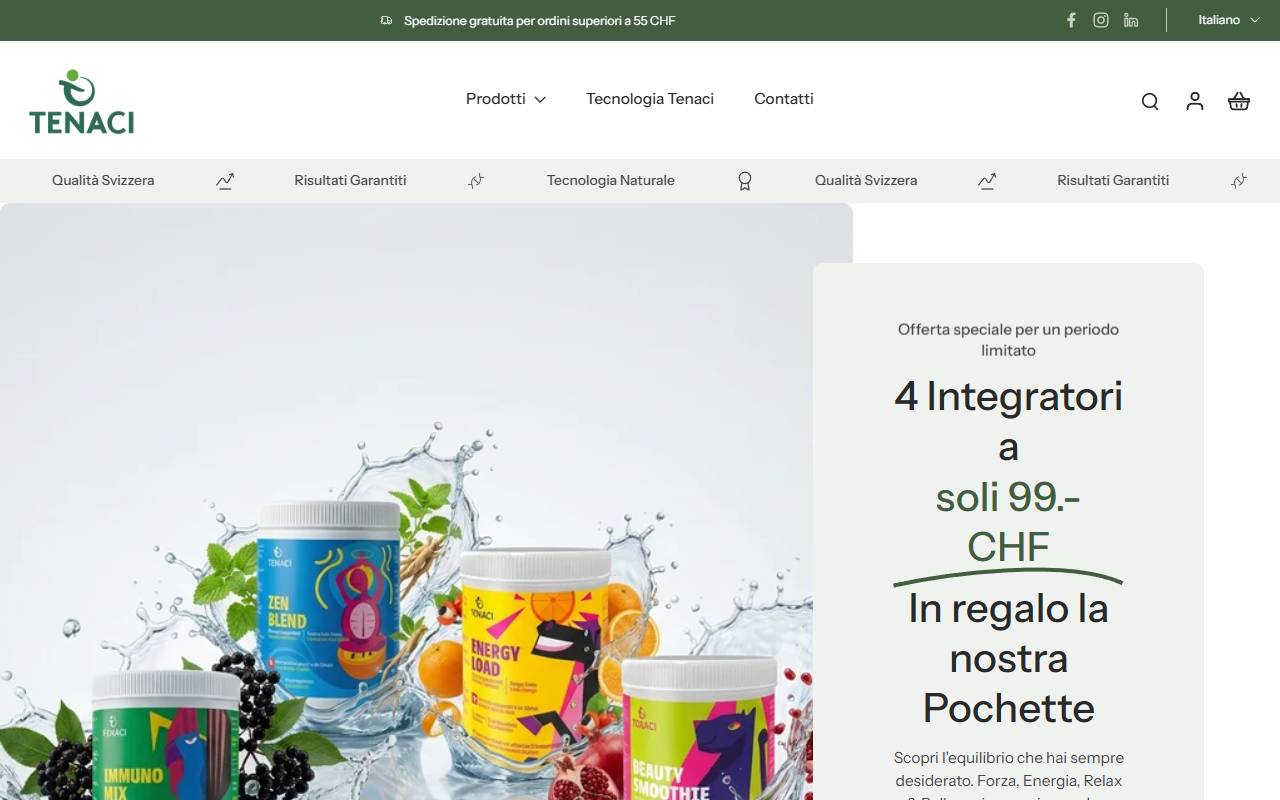 Anteprima del sito: TENACI SA