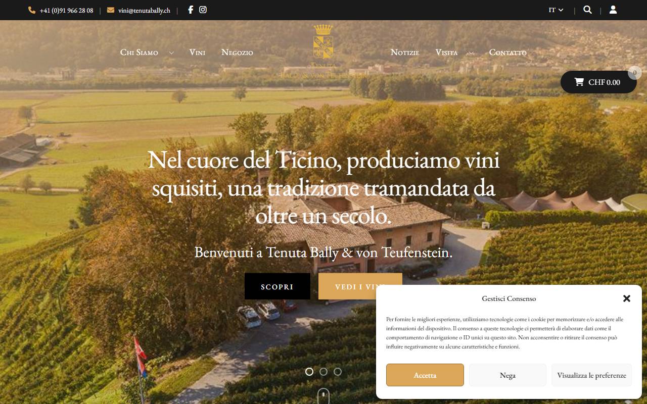 Anteprima del sito: Tenuta Bally & von Teufenstein SA