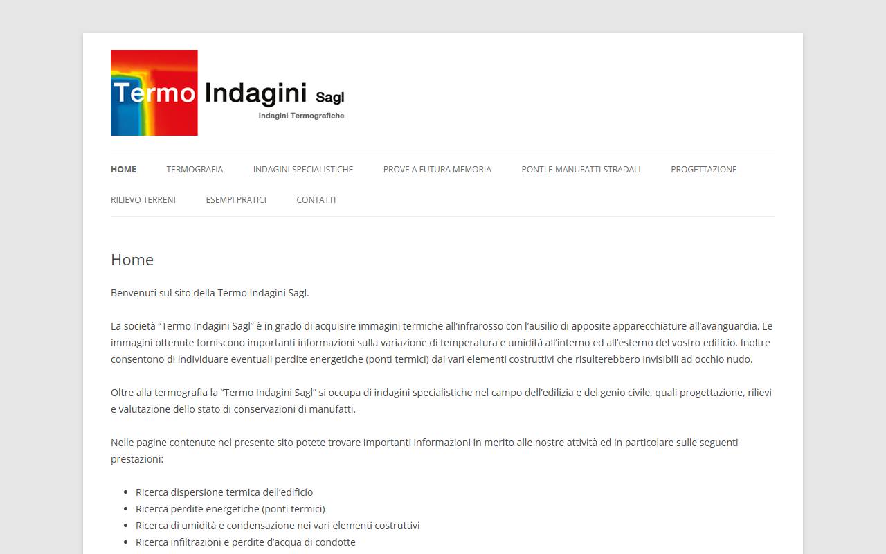 Anteprima del sito: Termo Indagini Sagl