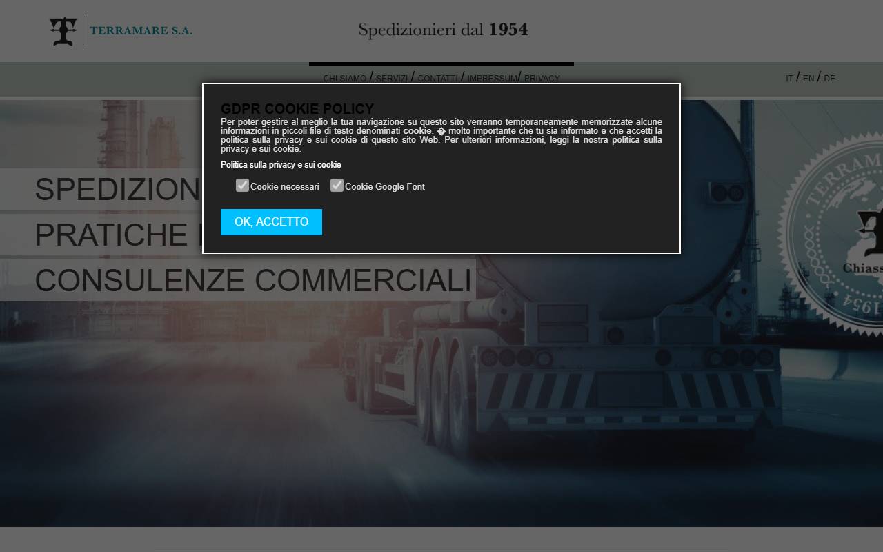 Anteprima del sito: Terramare SA