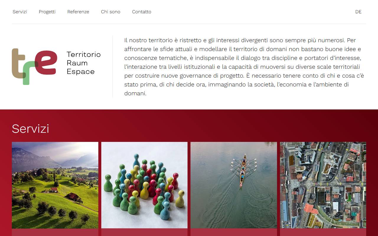Anteprima del sito: TRE Territorio Raum Espace di Alma Sartoris