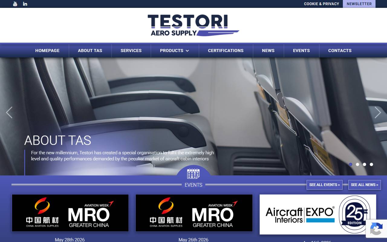 Anteprima del sito: Testori Aero Supply Swiss SA