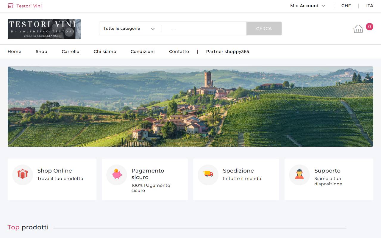 Anteprima del sito: Testori Vini