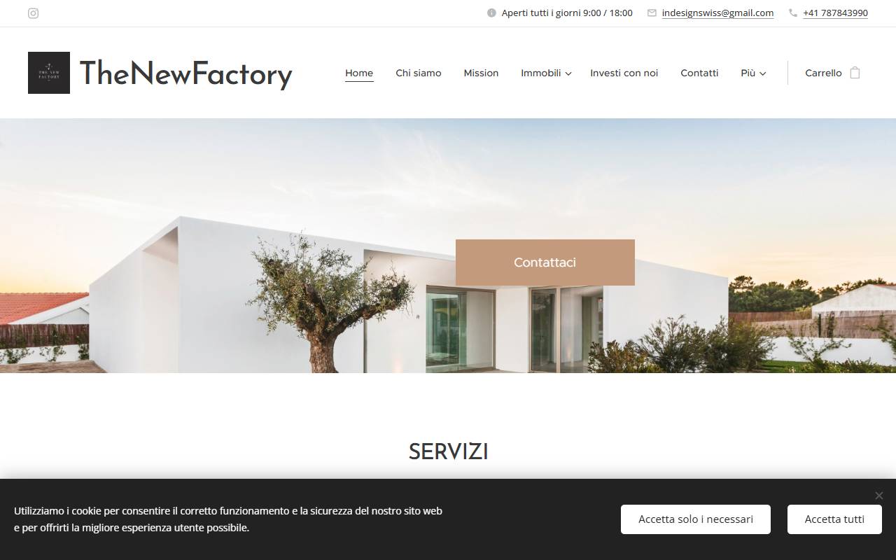 Anteprima del sito: THE NEW FACTORY SAGL