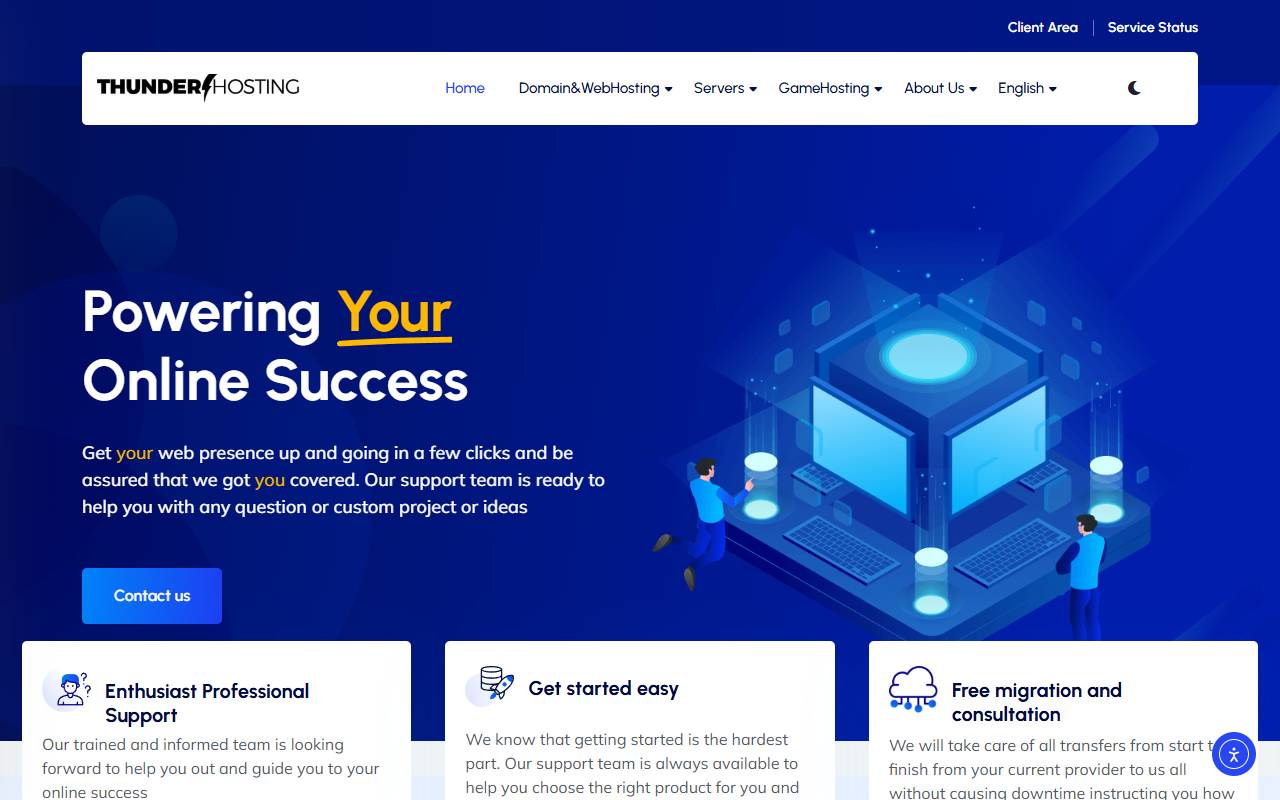 Anteprima del sito: ThunderHosting GmbH
