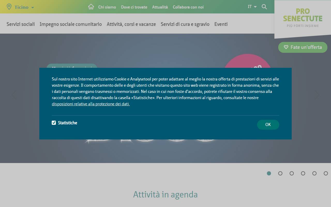 Anteprima del sito: Pro Senectute Ticino e Moesano