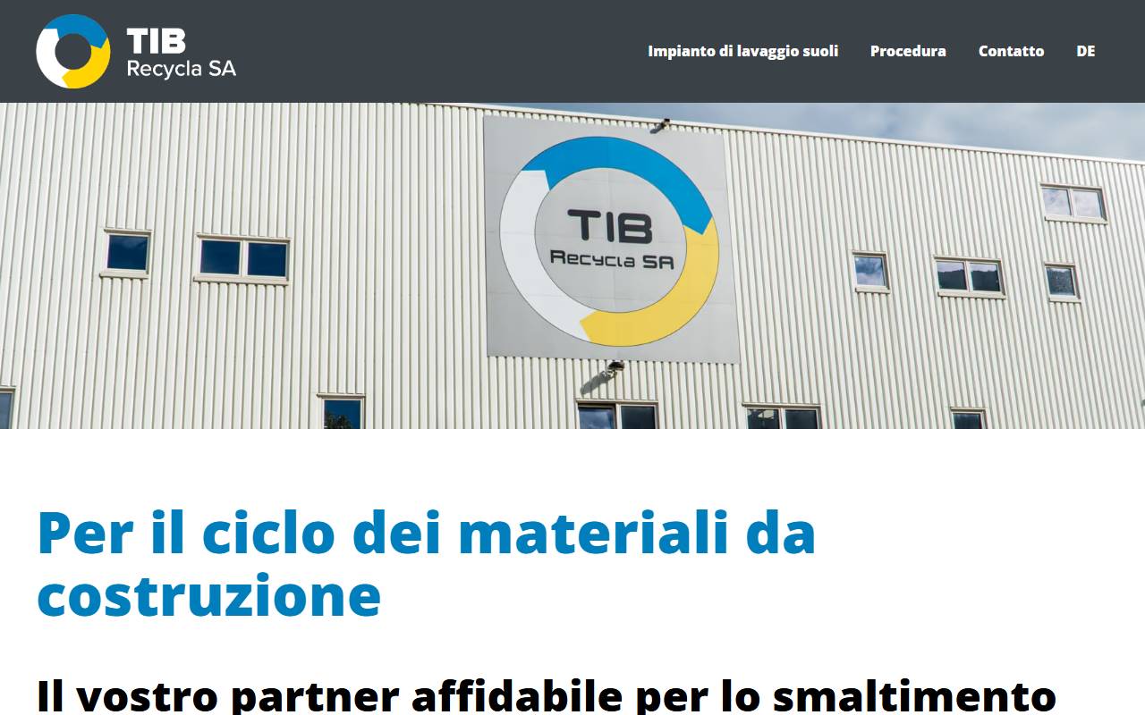 Anteprima del sito: TIB Recycla SA