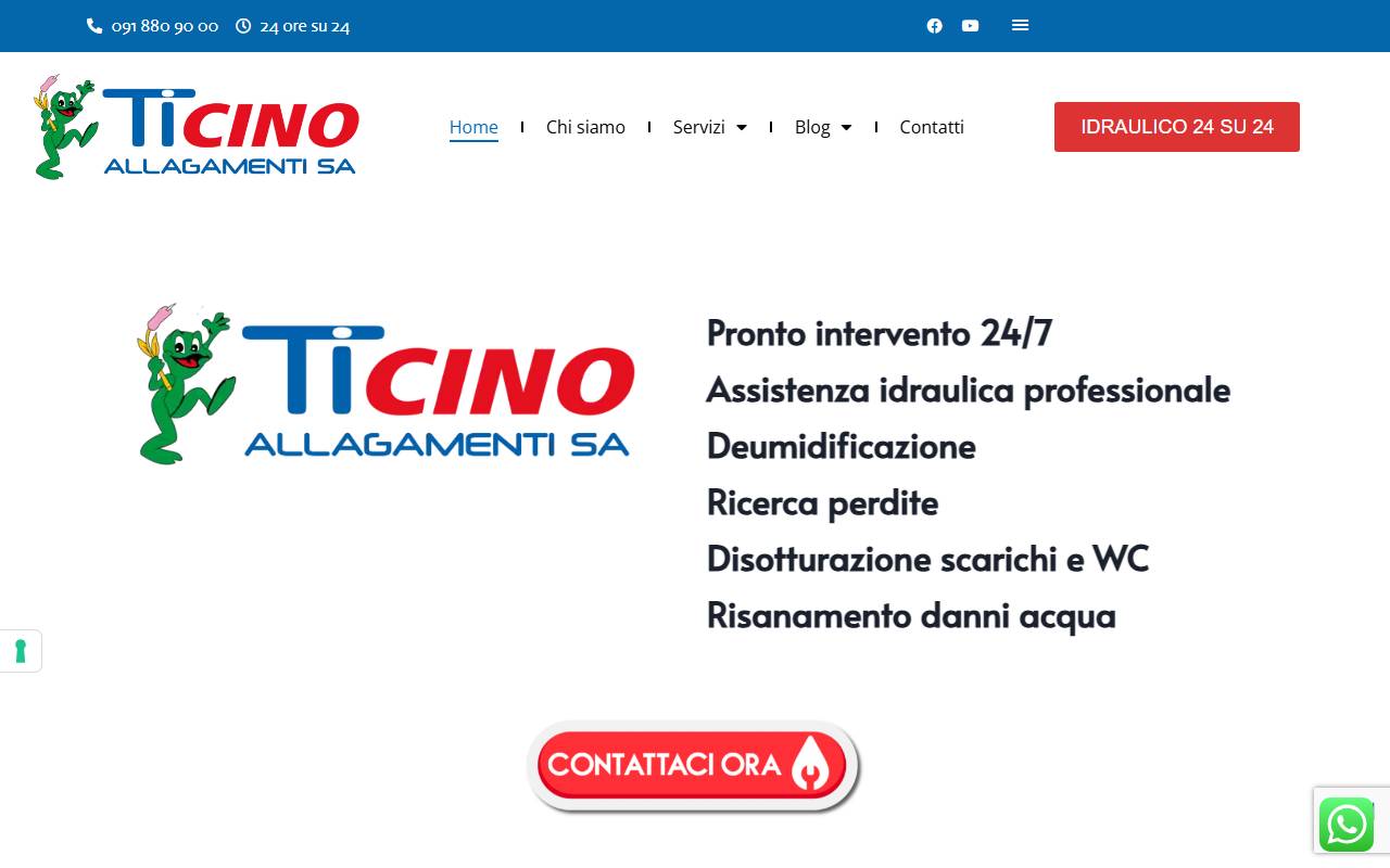 Anteprima del sito: Ticino Allagamenti SA