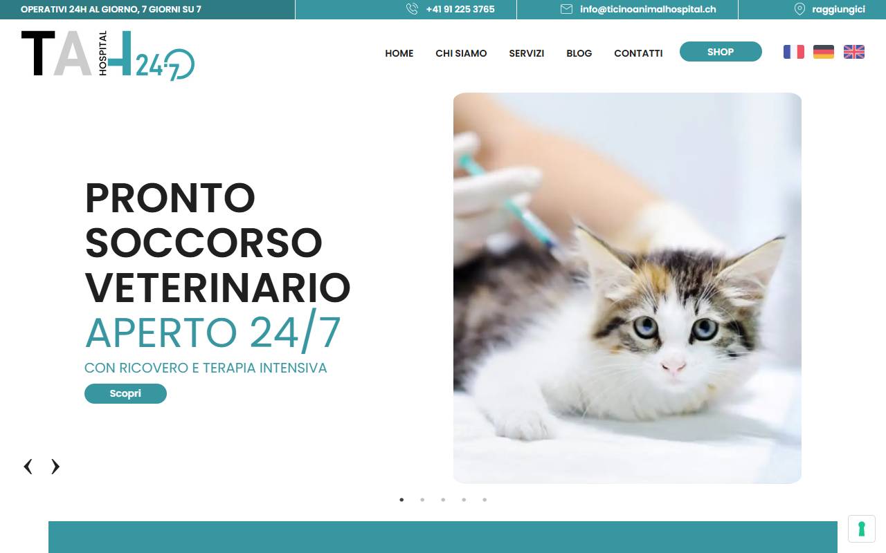 Anteprima del sito: Ticino Animal Hospital Sagl